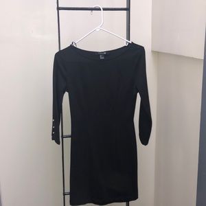 Little Black Dress with Gold Flare